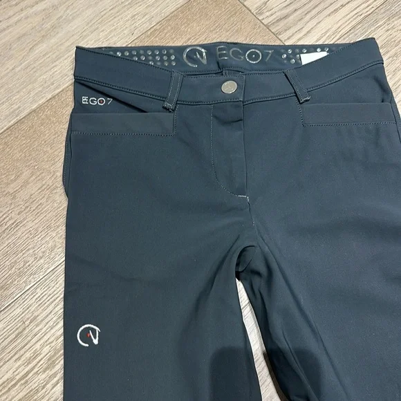 EGO7 slate blue grey riding breeches pants knee patch hunter jumper 26 IT 40 - Picture 3 of 10
